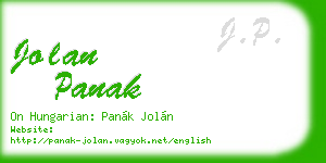 jolan panak business card